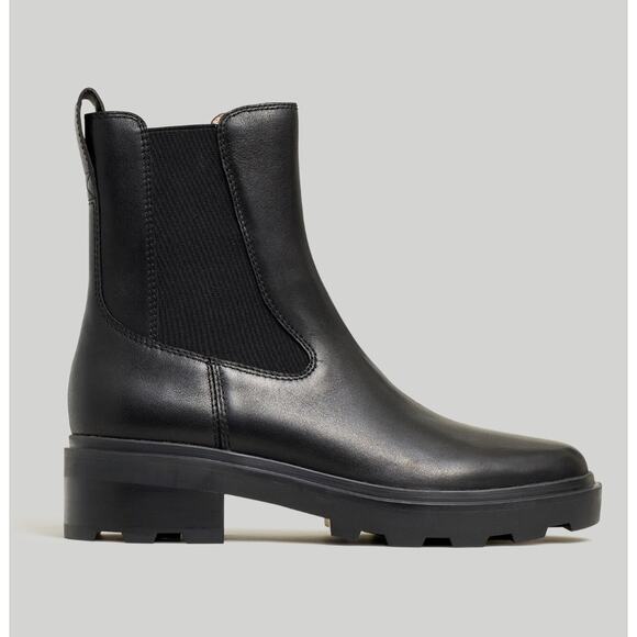 MADEWELL Wyckoff Chelsea Boots 9.5 NWOT Lug Black Ankle Leather - Picture 1 of 7